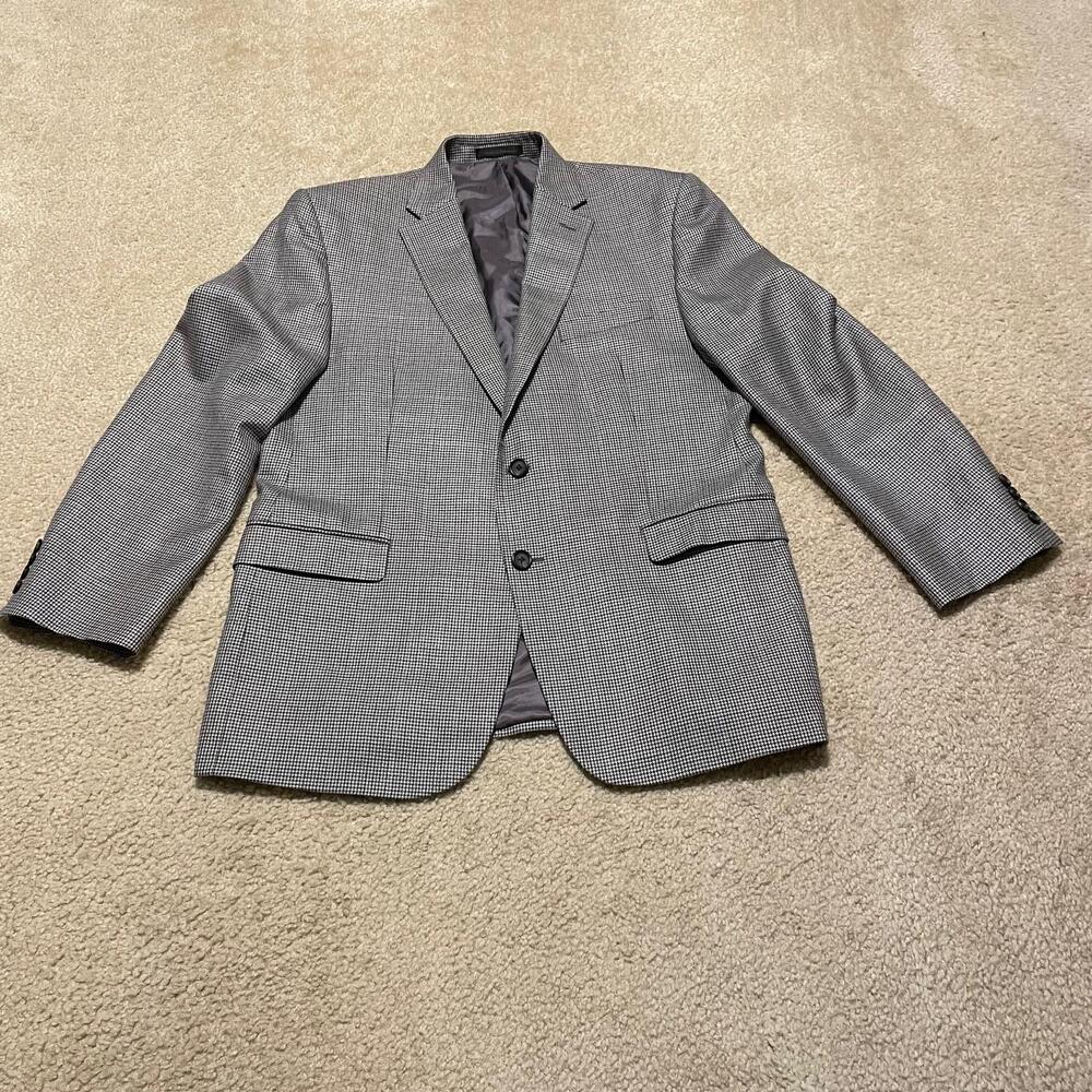 Lauren Ralph Lauren Blazer Mens 42R Houndstooth Sport Coat Classic Suit Jacket